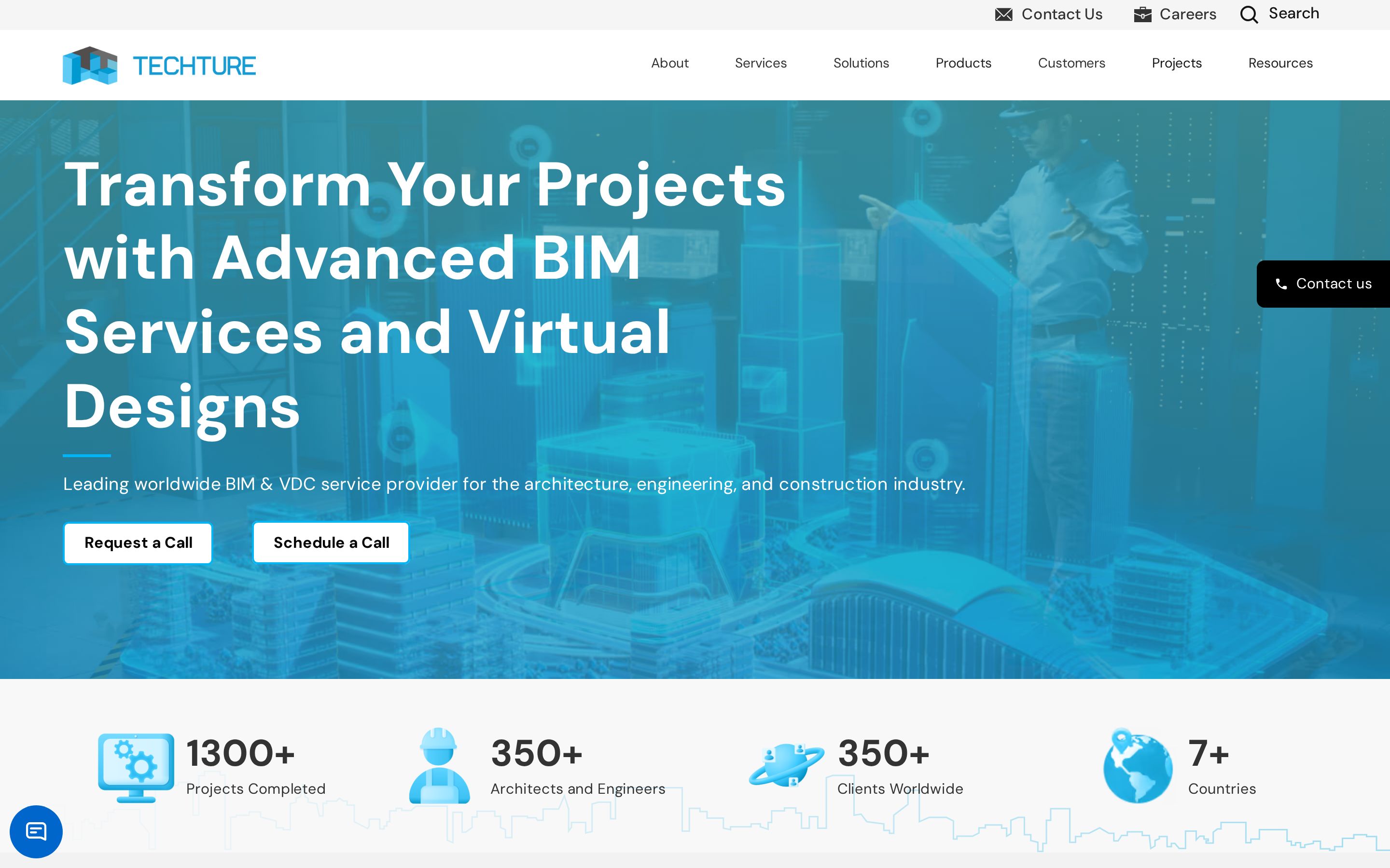 Techture website, desktop view
